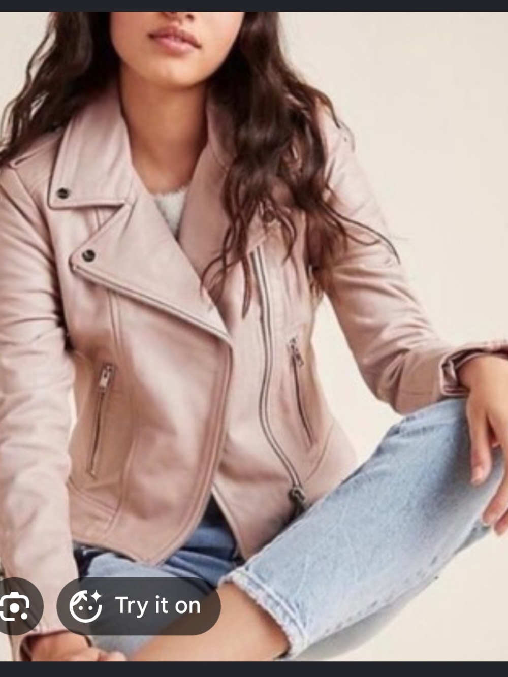 Blank NYC Blush Pink Faux Leather Moto Jacket